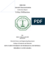 Laboratory Lab Report On X-Ray Diffraction (XRD)