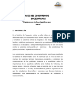 Bases Del Concurso Del Sociodrama Ni Golpes Que Duelan Ni Palabras Que Hieran