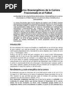 Aspectos Bionergeticos de La Carrera Fraccionada Del Futbol