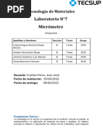 Laboratorio N°7 - Micrometro