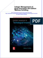 Ise Strategic Management of Technological Innovation 6Th Edition Melissa Schilling Online Ebook Texxtbook Full Chapter PDF