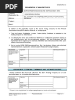 Declaration by Manufacturer ePCS FOR 01 5 1