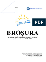 BROȘURA de Admitere În Învățământul Liceal Și Profesional Pentru Anul Școlar 2024 - 2025