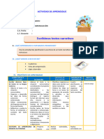 D3 A2 SESION COM. Escritura de Textos Narrativos