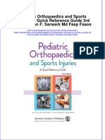 Pediatric Orthopaedics and Sports Injuries A Quick Reference Guide 3Rd Edition John F Sarwark MD Faap Faaos Online Ebook Texxtbook Full Chapter PDF