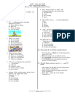 DIALY ENGLISH TEST NINE GRADE CHAPTER 5 (Presen, Past, Future Continuous)