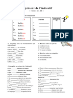 Verbes en Er Au Présent de L'indicatif - Fiche de Travail