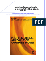 Postfoundational Approaches To Qualitative Inquiry 1St Edition Lisa A Mazzei Online Ebook Texxtbook Full Chapter PDF