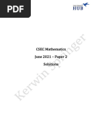 CSEC Maths - Paper 2 - June 2021 - (ANS)