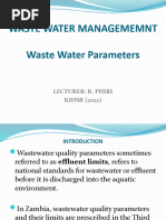 Waste Water Parameters