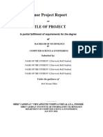 SVIIT-CSE - Minor Project Report Format For Jan-Jun2024