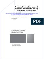 Full Ebook of 2023 Cfa Program Curriculum Level Ii Volume 3 Corporate Issuers and Equity Valuation 1St Edition Cfa Institute Online PDF All Chapter