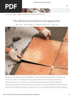 Tile Adhesive Formulation and Application