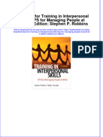 PDF Test Bank For Training in Interpersonal Skills Tips For Managing People at Work 6Th Edition Stephen P Robbins Online Ebook Full Chapter