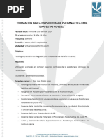 Formacion Basica en Psicoterapia Psicoanalitica para Terapeutas Noveles