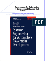 Ebook Systems Engineering For Automotive Powertrain Development Hannes Hick Editor Online PDF All Chapter