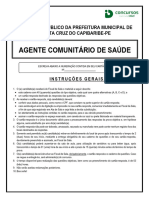 Agente Comunitário de Saúde: Concurso Público Da Prefeitura Municipal de Santa Cruz Do Capibaribe-Pe