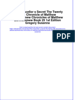 The Chancellor S Secret The Twenty Fifth Chronicle of Matthew Bartholomew Chronicles of Matthew Bartholomew Book 25 1st Edition Gregory Susanna