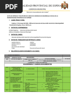 Acta de Entrega de Cargo Gerencia Desarrollo Sociallll 2021