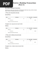 Banking Journal Entries