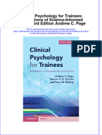 Full Ebook of Clinical Psychology For Trainees Foundations of Science Informed Practice 3Rd Edition Andrew C Page Online PDF All Chapter