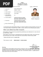 Learner'S Licence: Form 3 (See Rule 3 (A) and 13)