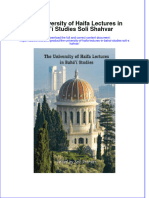 The University of Haifa Lectures in Bahai Studies Soli Shahvar Online Ebook Texxtbook Full Chapter PDF