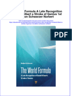 Ebook The World Formula A Late Recognition of David Hilbert S Stroke of Genius 1St Edition Schwarzer Norbert Online PDF All Chapter