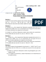 Travaux Dirigés Des Analyses Instrumentales - 2024