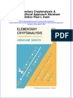 Full Ebook of Elementary Cryptanalysis A Mathemathical Approach Abraham Sinkov Paul L Irwin Online PDF All Chapter