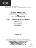 Preparatory Survey For Expressway Projects IN Mega Manila Region Cavite Laguna Expressway Project (Laguna Section) Final Report Main Text