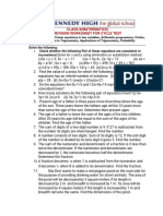 Cycle Test Revision Worksheet