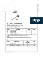 NPN General Purpose Amplifier: Absolute Maximum Ratings