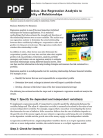 Business Statistics - Use Regression Analysis To Determine Validity of Relationships - Dummies