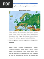 000000sitúa Los Siguientes Accidentes Geográficos en El Mapa Físico de Europa