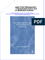 Full Ebook of Food Supply Chain Management Building A Sustainable Future 2Nd Edition Madeleine Pullman Online PDF All Chapter