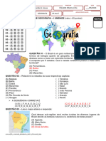 Avaliação de Geografia I Unidade - 8º Ano - 2024 - GABARITO