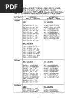 2023-2024 First Semester Examm. Time Table