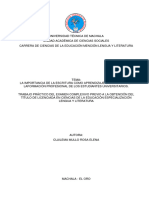 La Importancia de La Escritura Como Aprendizaje Significativo