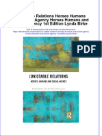 Un Stable Relations Horses Humans and Social Agency Horses Humans and Social Agency 1St Edition Lynda Birke Online Ebook Texxtbook Full Chapter PDF