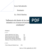 Influencia Del Diseño de Las Instalaciones Infantiles en El Desenvolvimiento de Sus Estudiantes - Trabajo Final