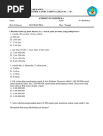 Soal Sumatif PAS MTK Kelas IV Semester 1