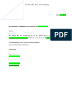 Format of Cash Balance Certificate