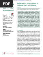 Quantification of Rhythm Problems in Disorderd Speech