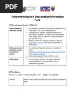 (UMGB) Telecommunication Subscription Information Pack