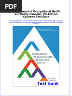 Ebookfiles - 653download Full Management of Occupational Health and Safety Canadian 7Th Edition Kelloway Test Bank Online PDF All Chapter