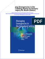 Full Ebook of Managing Emergencies in The Outpatient Setting Pearls For Primary Care Gregory M Booth Editor Online PDF All Chapter