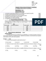 Sujet D'eps Bepc Session 2023