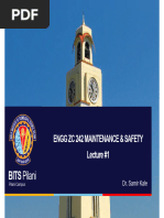 Maintenance and Safety ENGGZC242 Lecture 1 To 7 Consolidated