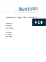 Case Brief - Olga Tellis Case (1985) by Bhoomi Mittal 2K23LWUN01014 Ba LL.B Sem 2